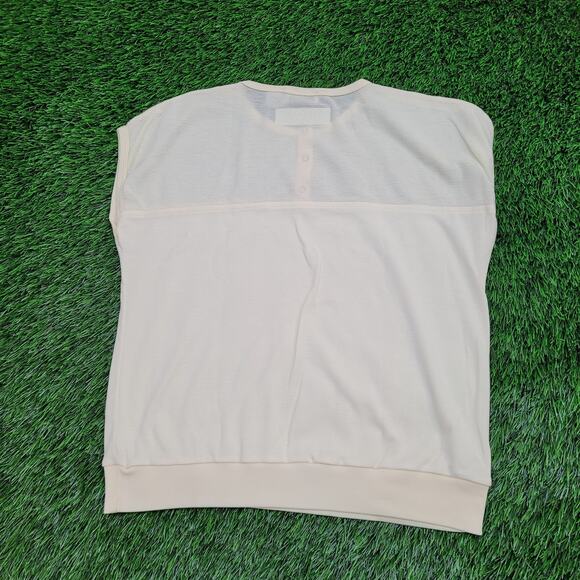 Vintage Palm-Harbour Henley Mesh Shirt Womens Small 18x22 Pastel Sleeveless - Picture 5 of 10